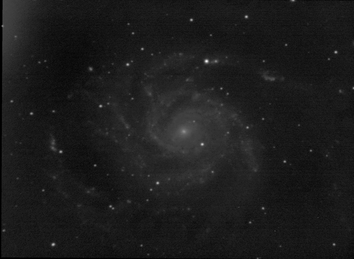 Fotografia galkaxie M 101 s vyznačenou suzpernovou SN 2023ixf. 